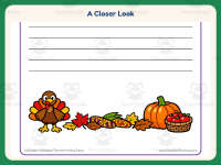 Thanksgiving Writing Paper – 1st Grade Themed Writing Paper Practice preview 3