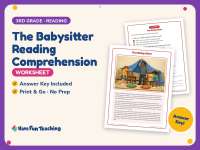 The Babysitter Reading Comprehension Worksheet – 3rd Grade Practice preview