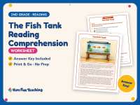 The Fish Tank Reading Comprehension Worksheet – 2nd Grade Animals preview