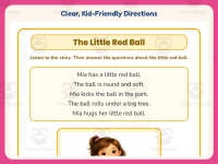 The Little Red Ball Reading Comprehension Worksheet – Preschool preview 4