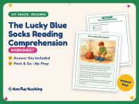 The Lucky Blue Socks Reading Comprehension Worksheet – 1st Grade preview