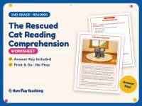 The Rescued Cat Reading Comprehension Worksheet – 2nd Grade Animals preview