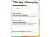 The Story of Thanksgiving Reading Comprehension with Questions preview 2