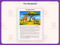 The Ugly Giraffe Reading Comprehension Worksheet – 3rd Grade Animals preview 2