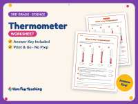 Thermometer Worksheet – 3rd Grade Science Practice + Answer Key preview