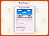 Things that are White Reading Comprehension Worksheet – Kindergarten preview 2