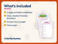 Things that come in 2s Reading Comprehension Worksheet – Kindergarten preview 5