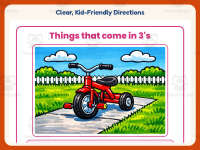 Things that come in 3s Reading Comprehension Worksheet – Kindergarten preview 4