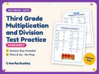 Third Grade Multiplication and Division Test Worksheet – 3rd Grade preview
