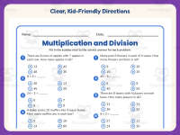 Third Grade Multiplication and Division Test Worksheet – 3rd Grade preview 4