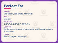 Third Grade Multiplication and Division Test Worksheet – 3rd Grade preview 6