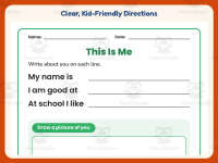 This is Me Worksheet – Kindergarten Back to School Practice preview 4