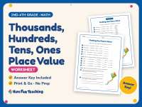 Thousands, Hundreds, Tens, Ones Place Value Worksheet – 2nd-4th Grade preview