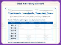 Thousands Hundreds Tens Ones Worksheet – 3rd Grade Base 10 Practice preview 4