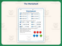 Three Addends Problems Worksheet – 1st Grade Addition Practice preview 2