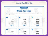 Three Addends Worksheet – 3rd Grade Addition Practice + Answer Key preview 7