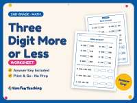 Three Digit More or Less Worksheet – 2nd Grade Inequalities Practice preview
