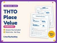 THTO Place Value Worksheet – 3rd Grade Math Practice + Answer Key preview