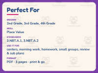 THTO Place Value Worksheet – 3rd Grade Math Practice + Answer Key preview 6