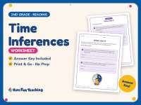 Time Inferences Worksheet – 2nd Grade Reading Practice + Answer Key preview