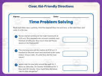 Time Problem Solving Worksheet – 3rd Grade Clocks & Elapsed Time preview 4