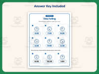 Time Telling Worksheet – 1st Grade Clocks & Telling Time Practice preview 3