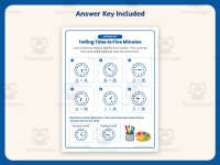 Time to the Five Minutes Worksheet – 2nd Grade Telling Time Practice preview 3