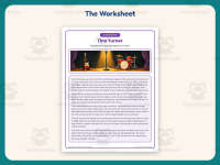 Tina Turner Reading Comprehension Worksheet – 4th Grade Biographies preview 2