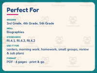 Tina Turner Reading Comprehension Worksheet – 4th Grade Biographies preview 6