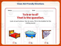 To B or to D Sounds Worksheet – Kindergarten Consonants Practice preview 4