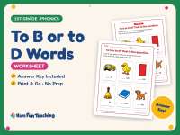 To B or to D Words Worksheet – 1st Grade Beginning Sounds & Consonants preview