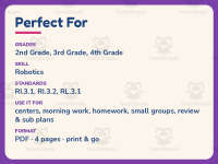 Tommy’s Robot Reading Comprehension Worksheet – 3rd Grade Robotics preview 6