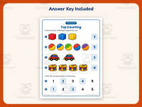 Toy Counting 1-5 Worksheet – Kindergarten Math Practice + Answer Key preview 3