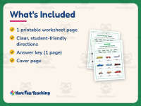 Transportation Names Worksheet – 1st Grade Grammar Practice preview 5