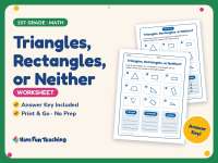 Triangles, Rectangles, or Neither Worksheet – 1st Grade Geometry preview