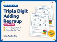 Triple Digit Adding Regroup Worksheet – 2nd Grade Addition Practice preview