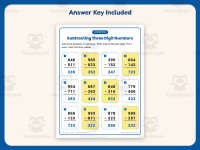 Triple Digit Subtraction No Regroup Worksheet – 2nd Grade Math preview 3