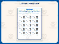 Triple Digit Subtraction No Regrouping Worksheet – 2nd Grade Math preview 3