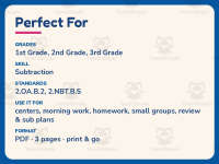 Triple Digit Subtraction No Regrouping Worksheet – 2nd Grade Math preview 6