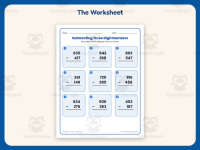 Triple Digit Subtraction Regrouping Worksheet – 2nd Grade Math preview 2