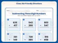 Triple Digit Subtraction Regrouping Worksheet – 2nd Grade Math preview 4