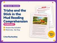 Trisha and the Stick in the Mud Reading Worksheet – 3rd Grade Animals preview