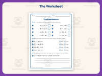 True Math Sentences Worksheet – 3rd Grade Addition & Basic Operations preview 2