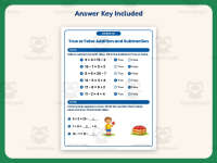 True or False Addition and Subtraction Worksheet – 1st Grade Math preview 3