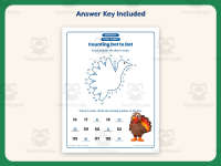 Turkey Dot to Dot Worksheet – 1st Grade Counting & Thanksgiving preview 3