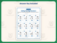 Two Digit Addition Without Regrouping Worksheet – 1st Grade Math preview 3