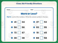 Two Digit Numbers More or Less Worksheet – 1st Grade Inequalities preview 4