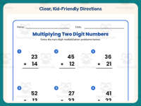 Two Digit Numbers Multiplication Worksheet – 4th Grade Math Practice preview 4