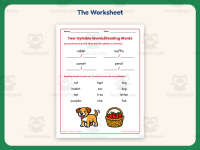 Two Syllable Words Reading Words Worksheet – 1st Grade Syllables preview 2