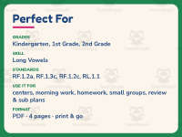 U Like Unicorn Reading Comprehension Worksheet – 1st Grade Long Vowels preview 6